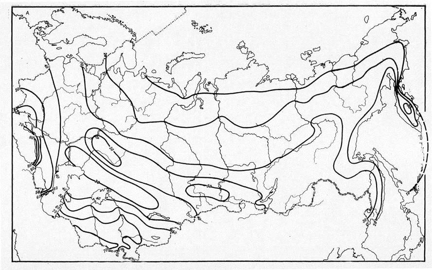 Продолжительность комфортного периода для летнего отдыха и туризма за год, число дней